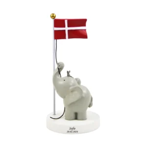 Elefant med flag - Dåbsgave