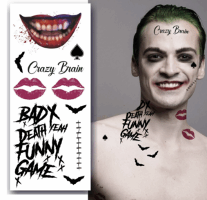 Falske Joker Ansigtstatoveringer til halloween